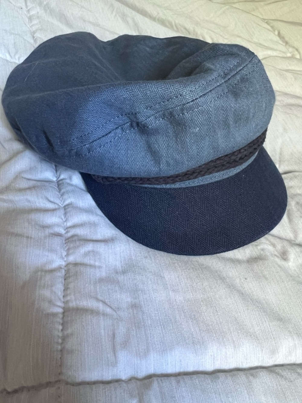 Brixton Black Satin-Lined Fiddler Cap with Embroidered Crest